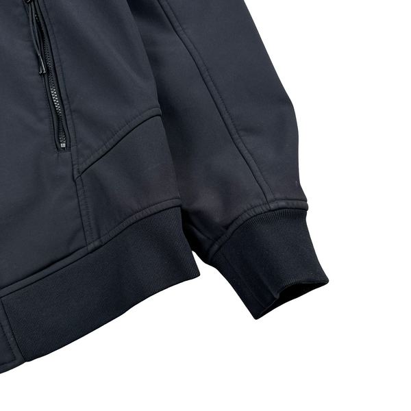 CP Company Navy Fleece Lined Soft Shell Lens Jacket - Small