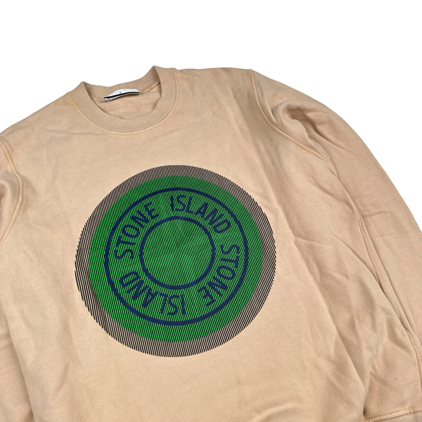 Stone Island 2021 Peach 3D Rubber Logo Sweatshirt - Small