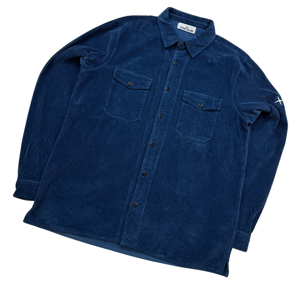 Stone Island AW2020 Blue Jumbo Cord Shirt - XL