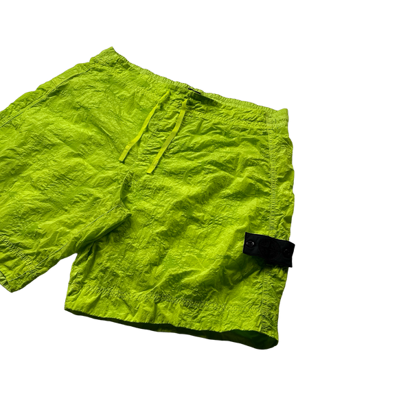 Stone Island Shadow Project 2022 Green Waffle Print Econyl Nylon Metal Shorts - XL