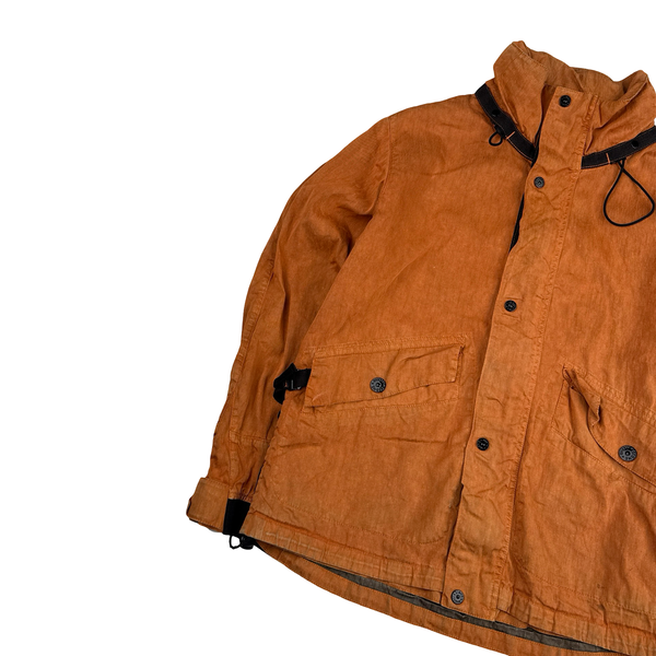 Stone Island 2011 Orange Lino Zipped Jacket - Large