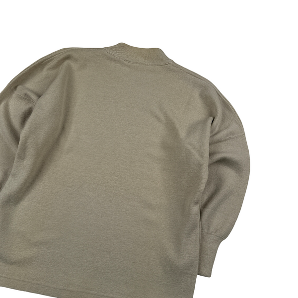 Stone Island 2000 Beige Spellout Cotton Crewneck Jumper - Medium