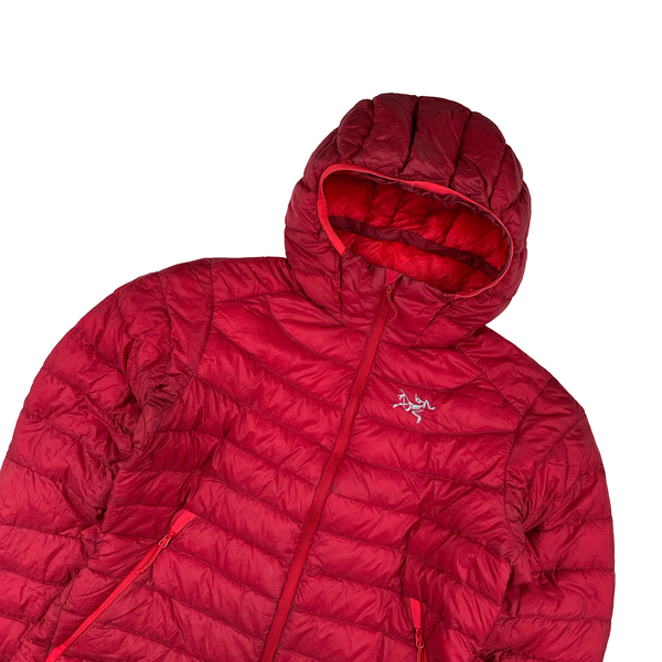 Arcteryx Women's Red Down Filled Cerium LT Zipped Hooded Jacket - Medium