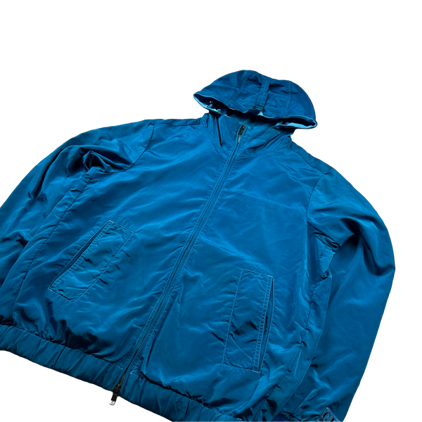 CP Company 2010 Nylon Shimmer Hooded Spellout Jacket - Medium