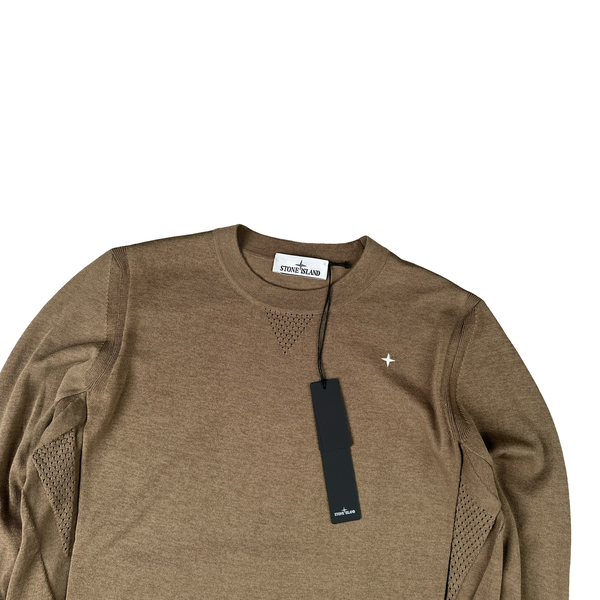Stone Island 2025 Stellina Brown Primaloft Bio Wool Jumper - Large