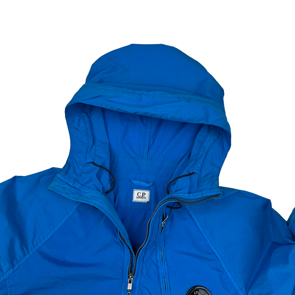 CP Company Blue Nycra Hooded Jacket - Medium