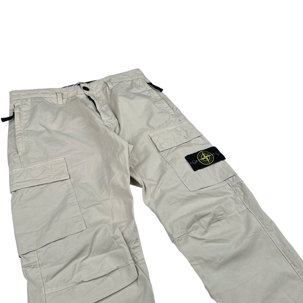 Stone Island 2023 RE T Cream Cargo Trousers - 30"