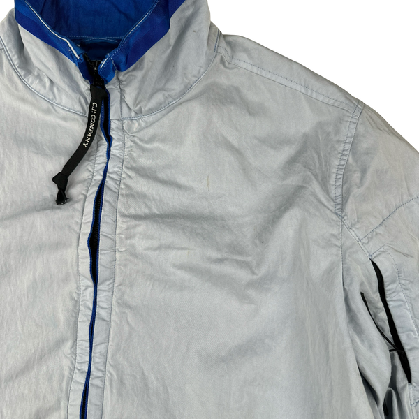 CP Company Blue Garment Dyed Raso-CP Zipped Lens View Jacket - Large