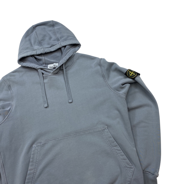 Stone Island 2021 Light Blue Pullover Hoodie - Medium