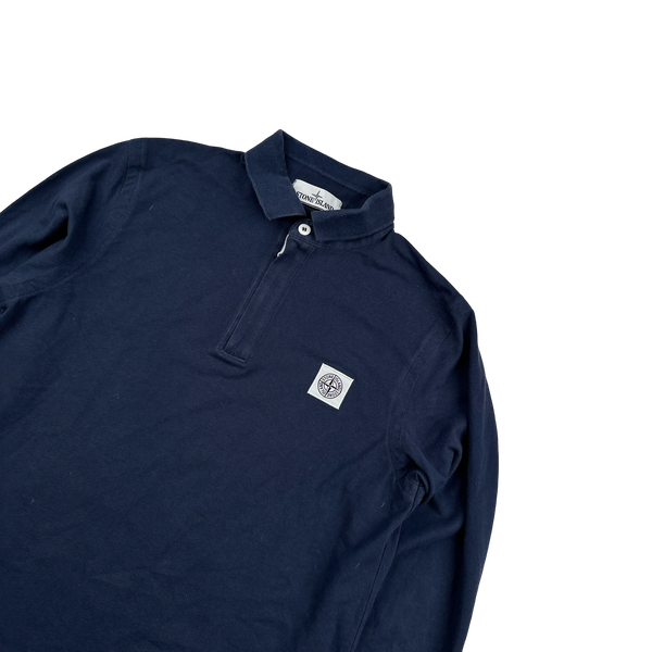 Stone Island 2017 Longsleeved Navy Poloshirt - Large