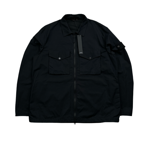 Stone Island 2022 Black Ventile Cotton Ghost Overshirt - 3XL
