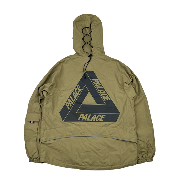Palace SB Tan Spellout Logo Ripstop Pullover Windbreaker Jacket - Medium