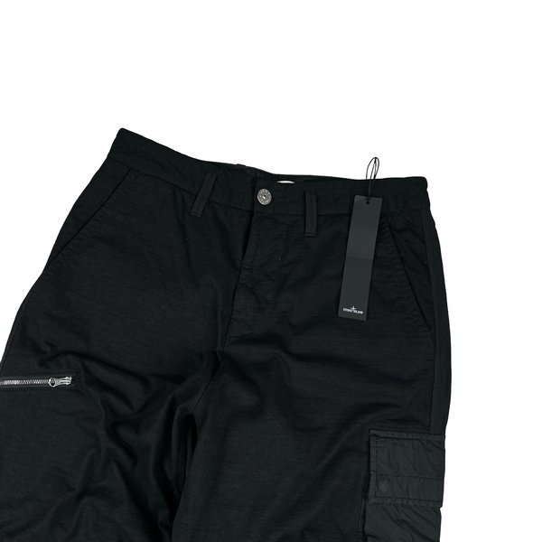 Stone Island 2023 Black Loose Fit Cargos Twill TC Trousers - 28"