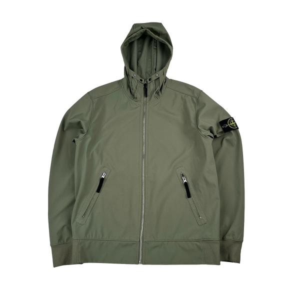 Stone Island 2018 Khaki Light Soft Shell R Jacket - Large