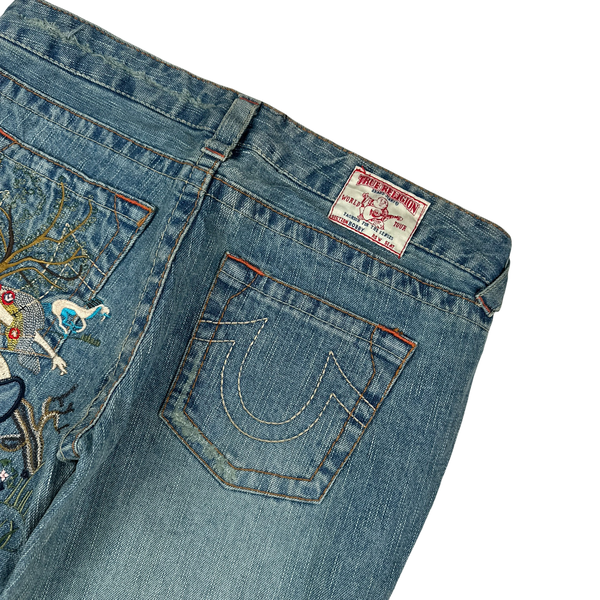 True Religion Bobby Light Wash Embroidered Jeans - Small