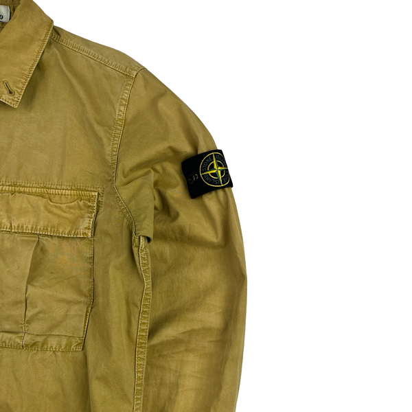 Stone Island 2019 Yellow Brushed Cotton Overshirt - Small