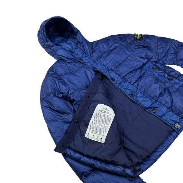 Stone Island 2012 Blue Garment Dyed Puffer Jacket - Medium