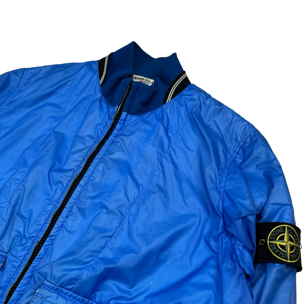 Stone Island 2011 Blue Tyveck Micro Rip Stop Bomber Jacket - Large