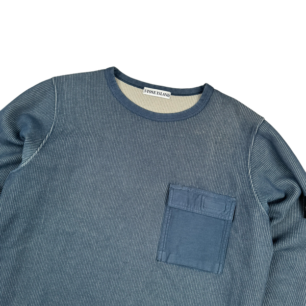 Stone Island 2002 Ribbed Cotton Vintage Crewneck Jumper - Large
