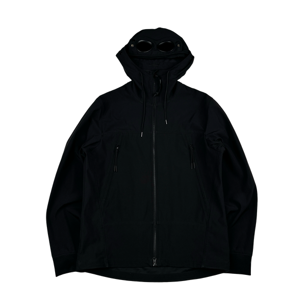 CP Company Black Soft Shell Goggle Jacket - Medium