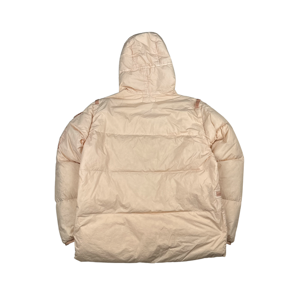 Stone Island 2022 Peach Crinkle R-NY Down Puffer Jacket - Large