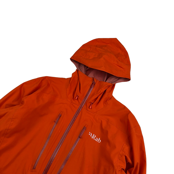 RAB Orange Pertex Sheild Spark Waterproof Rain Jacket - Medium