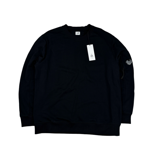 CP Company Black Cotton Lens Viewer Crewneck - Large