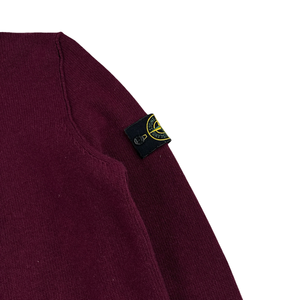 Stone Island 2017 Dark Red High Neck Knitted Jumper - Small