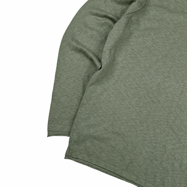 Stone Island Olive Green Lightweight Knitted Crewneck - XL