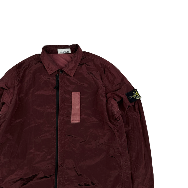 Stone Island 2017 Maroon Nylon Metal Shimmer Overshirt - XL