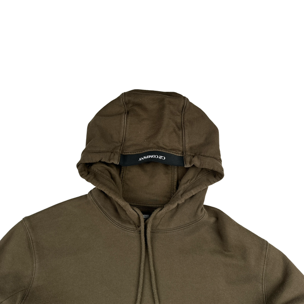 CP Company Khaki Cotton Lens View Hoodie - Large