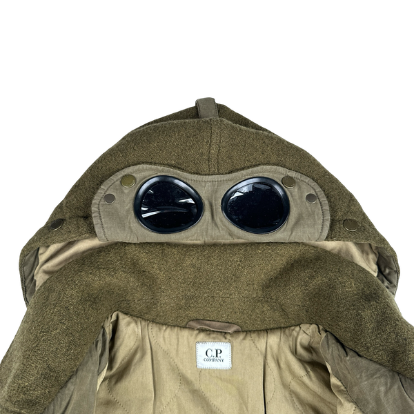 CP Company Khaki Multi Pocket Wool Goggle Jacket - Large