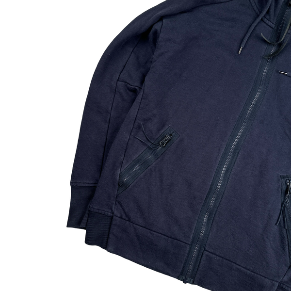 CP Company Navy Cotton Goggle Hoodie - Small
