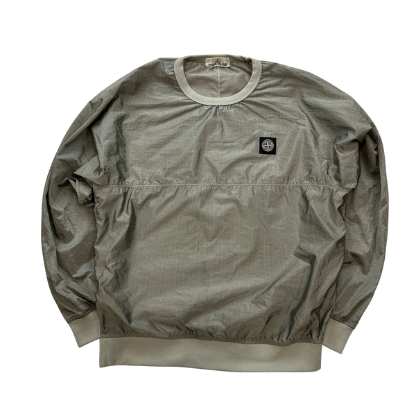 Stone Island Silver Nylon Metal Pullover - Medium