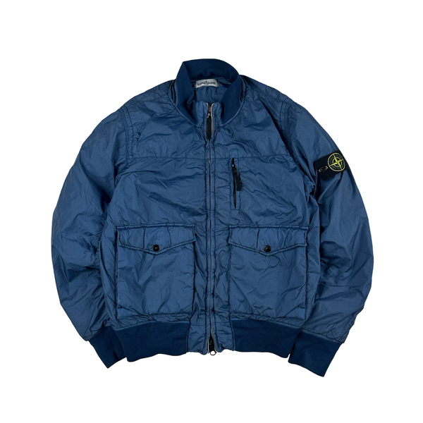 Stone Island 2012 Blue 30th Anni Garment Dyed Nylon Tela Quilted Jacket - Medium