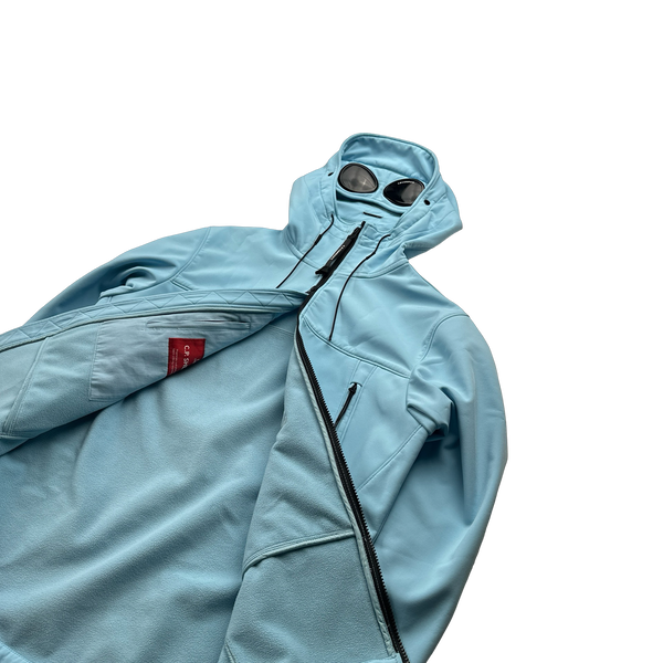 CP Company Baby Blue Soft Shell R Goggle Jacket - Large