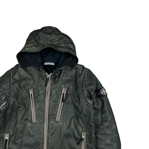 Stone Island 2010 Green Liquid Reflective Jacket - Medium