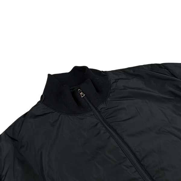 Prada Black Nylon Down Padded Bomber Jacket - 3XL