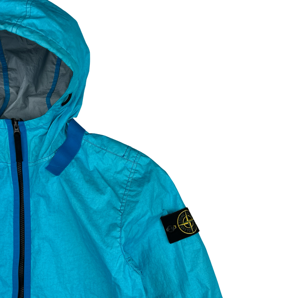 Stone Island 2021 Blue Membrana TC 3L Rain Jacket - Small
