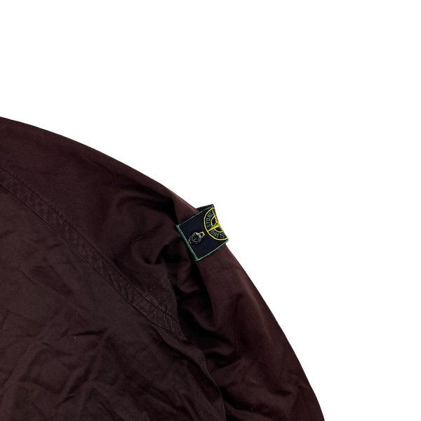 Stone Island 1996 Burgundy Raso Gommato Vintage Jacket - Large