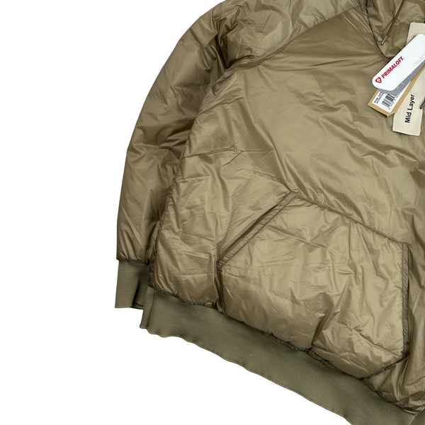 Ten C Beige Hooded Primaloft Mid Layer Puffer Hoodie Jacket - Large