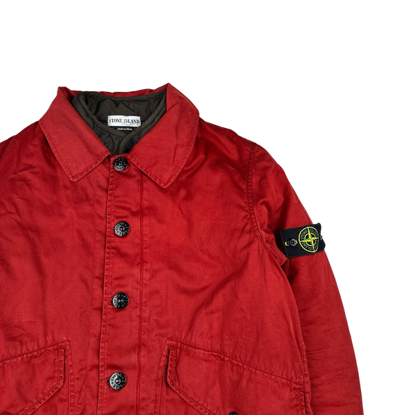 Stone Island Vintage Red Raso Gommato Dual Lined Jacket - Large