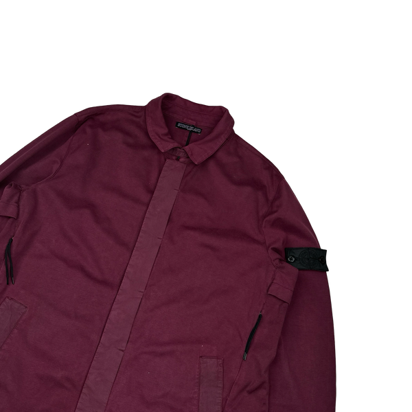 Stone Island 2012 Burgundy Cotton Resin Coated Shadow Project Trench - XXL