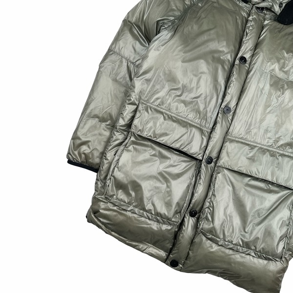 Stone Island Grey Pertex Quantum Y Down Puffer Jacket - Medium
