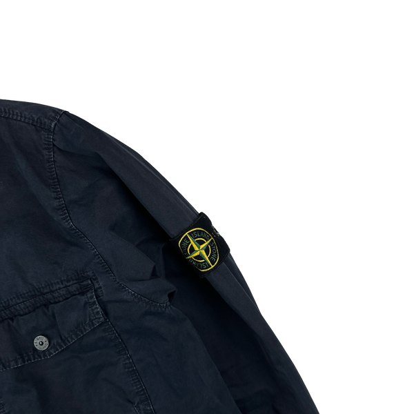 Stone Island 2019 Navy Cotton Zipped Overshirt - Small