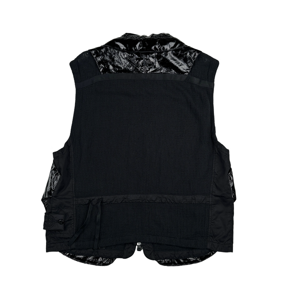 Stone Island 2022 Black Shadow Project Glass Linen Utility Vest - Large