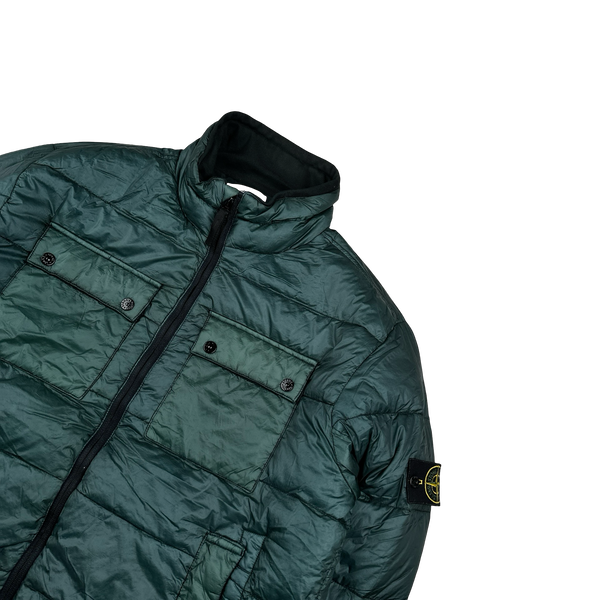 Stone Island 2013  Emerald Green Garment Dyed Puffer Jacket - XXL