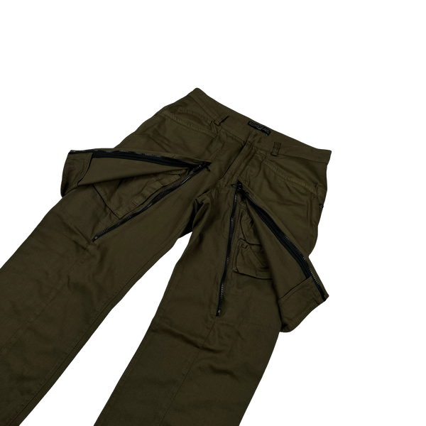 Stone Island 2010 Shadow Project Khaki Cotton Zipped Cargo Trousers - 30"