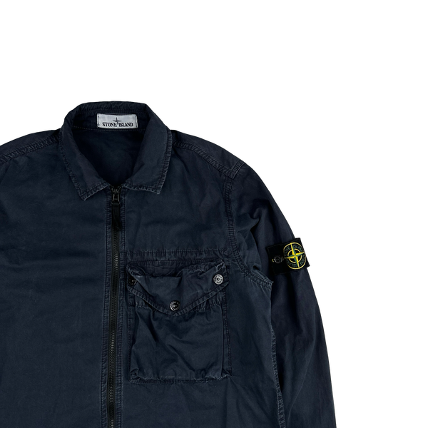 Stone Island 2021 Navy Cotton Overshirt - Small