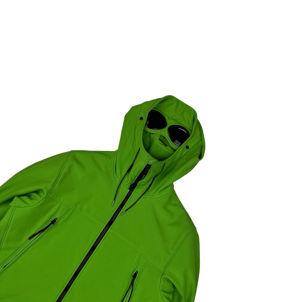 CP Company Green Fleece Lined Soft Shell Goggle Jacket - Small
